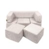 MeowBaby® Soft Velvet Bricks Sofa - Ecru