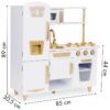 Large White and Gold Wooden Play Kitchen for Children
