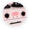 Pink Wooden Play Kitchen with Oven, Burners, Microwave and Accessories