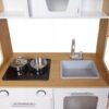 Wooden Play Kitchen with Multimedia Burners